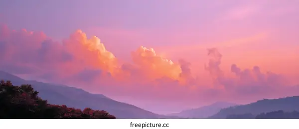 A Stunning Sunset Over the Mountains