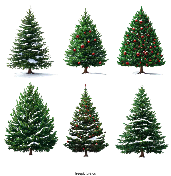 [Transparent Background PNG]Collection of Festive Christmas Trees