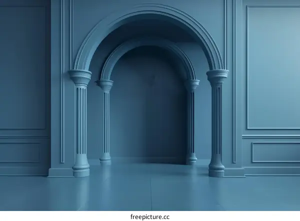 Elegant Blue Architectural Interior Design