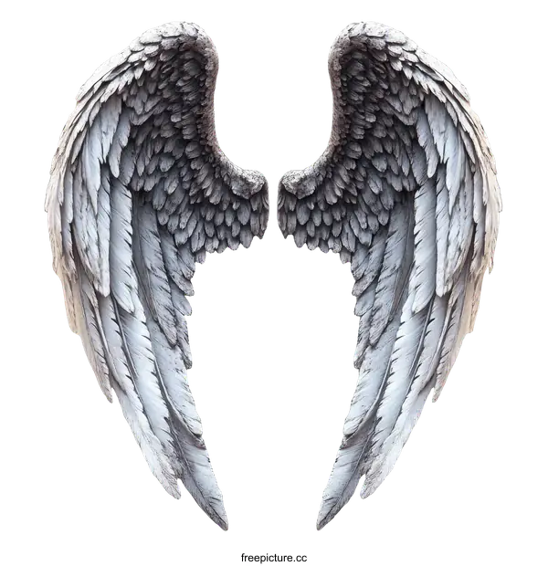 [Transparent Background PNG]Pair of Decorative Grey Angel Wings