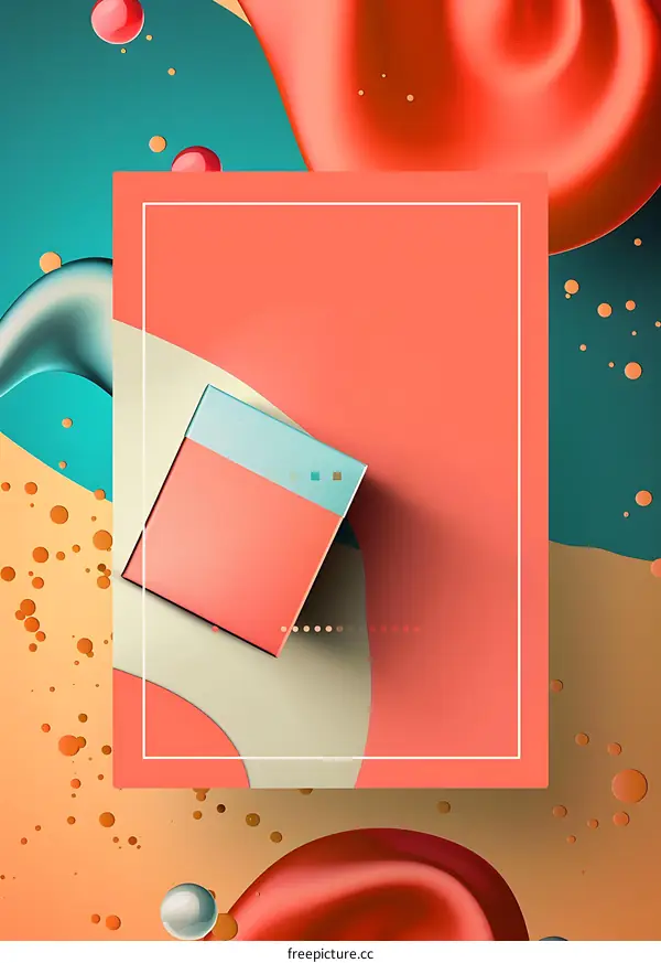 Abstract 3D Shapes Background Design with Text