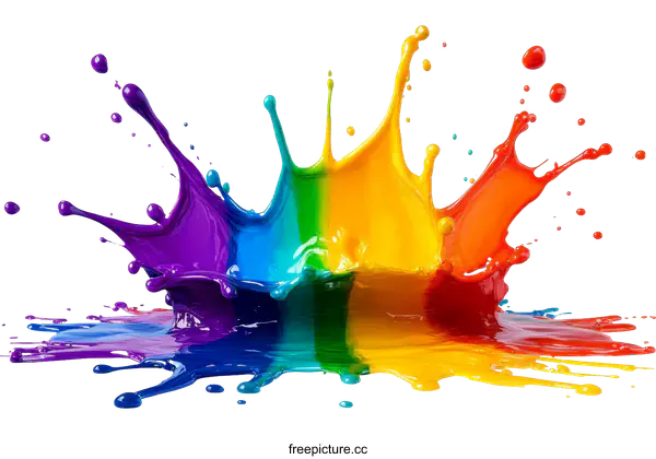 [Transparent Background PNG]Colorful Paint Splash Abstract Art