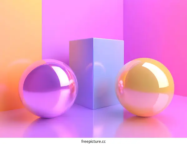 Abstract Geometric Shapes Minimalist 3D Render Background