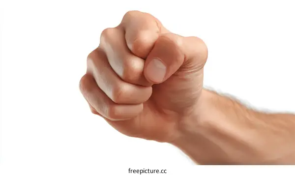 A Caucasian Male Fist Close Up