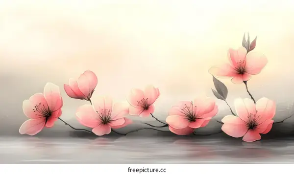 Delicate Pink Cherry Blossoms in Soft Light