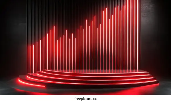 Red Neon Stage Light Illustration