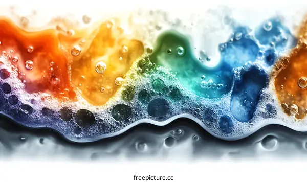 Colorful Soap Suds with Bubbles