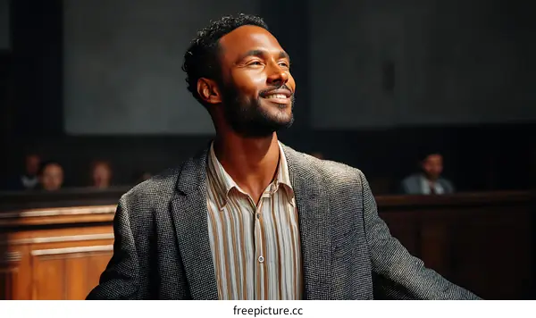 Black Man in Courtroom Setting