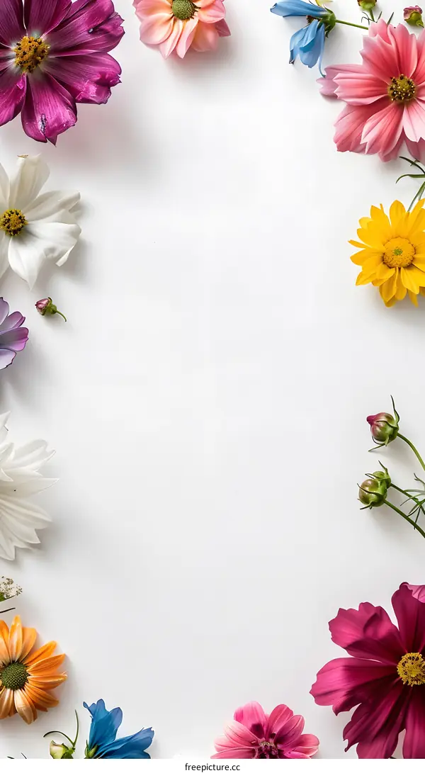 Floral Frame with White Background