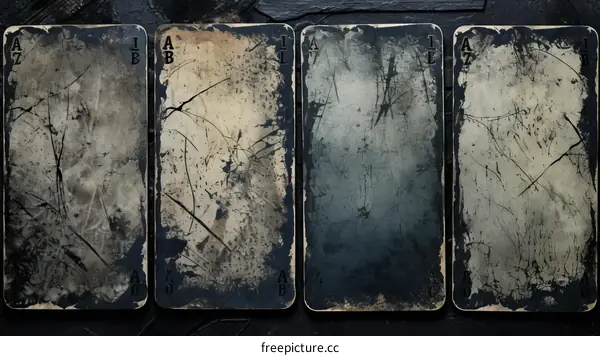 Four Ace Playing Cards on Stone Background