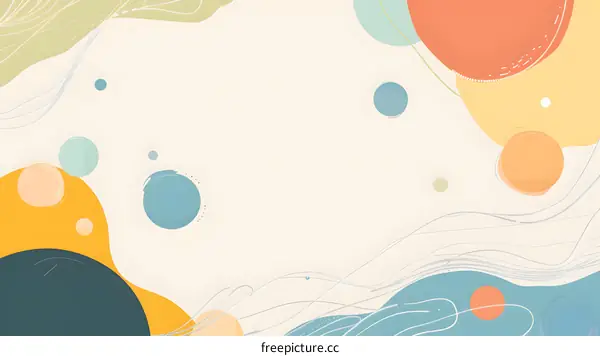 Abstract Background with Colorful Circles and Lines