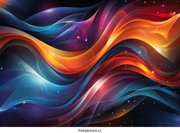 Wavy Multicolor Abstract Painting