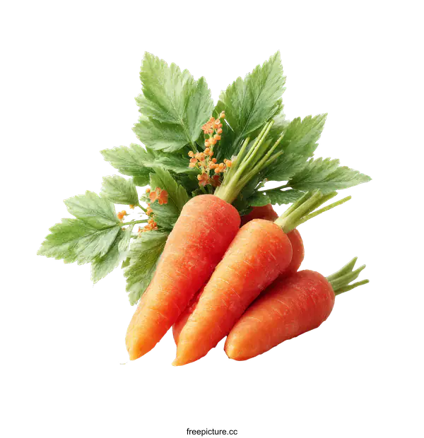 [Transparent Background PNG]Fresh and Colorful Bunch of Baby Carrots