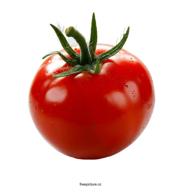 [Transparent Background PNG]Fresh ripe red tomato on white background