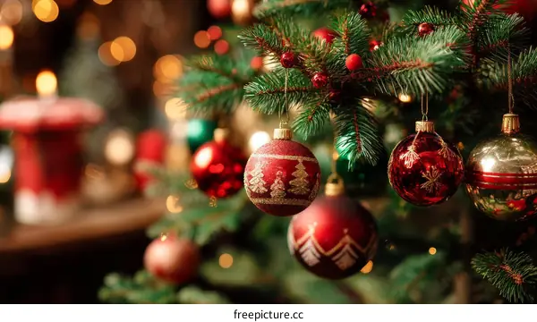 Christmas Tree Decorations Close-up