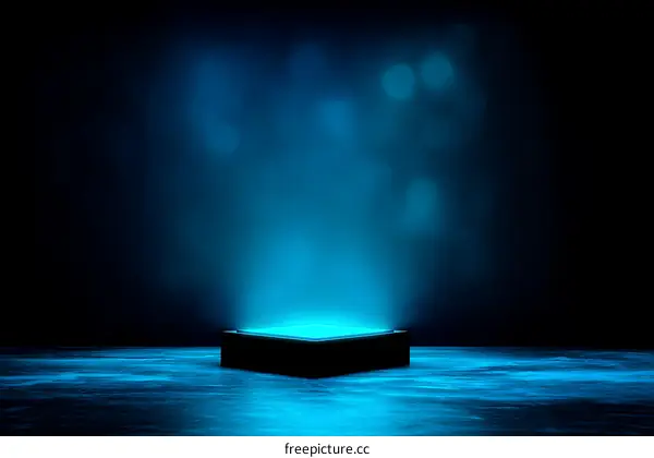 Abstract Blue Light Product Display
