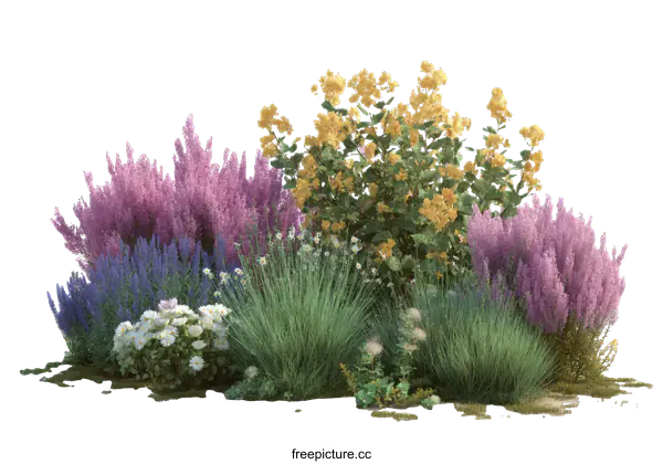[Transparent Background PNG]Colorful Flowerbed Design Illustration