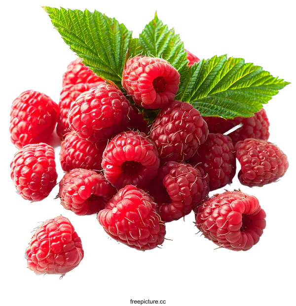 [Transparent Background PNG]A pile of fresh raspberries