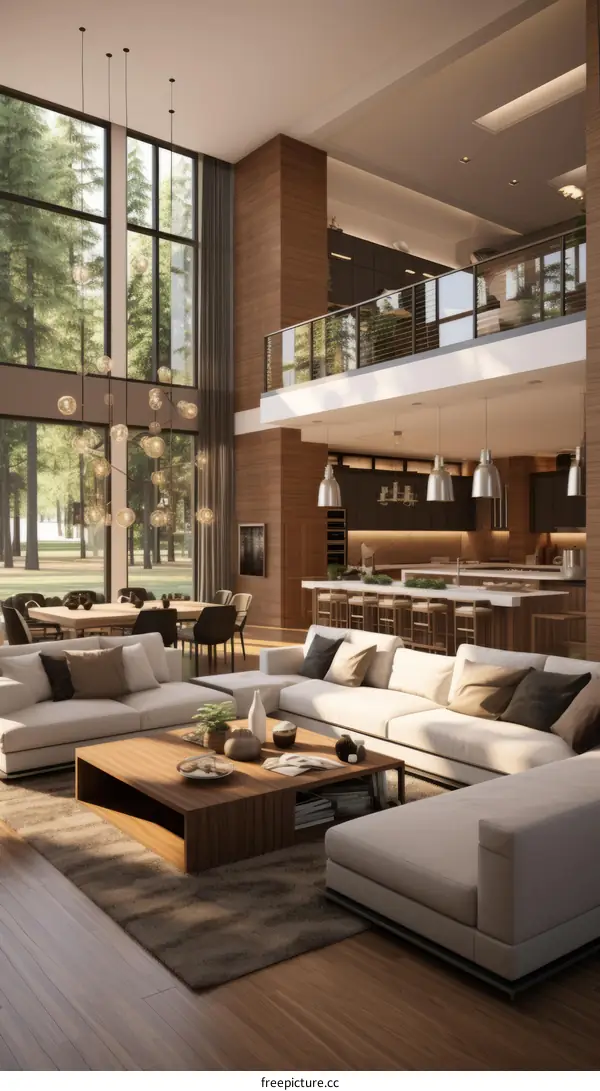 Airy and Bright Modern Scandinavian Living Room With Vaulted Ceilings