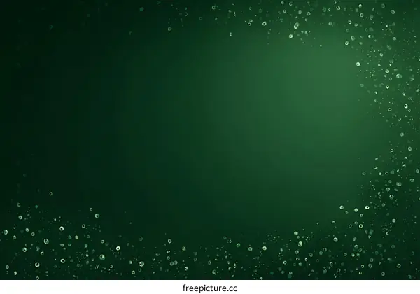Abstract Green Background with Sparkling Particles
