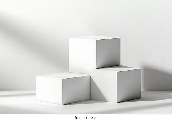 Minimalist White Cube Display for Product Presentation