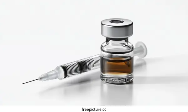 Medical Vaccination Vial and Syringe
