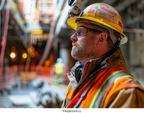 Hard at work inspecting the job site