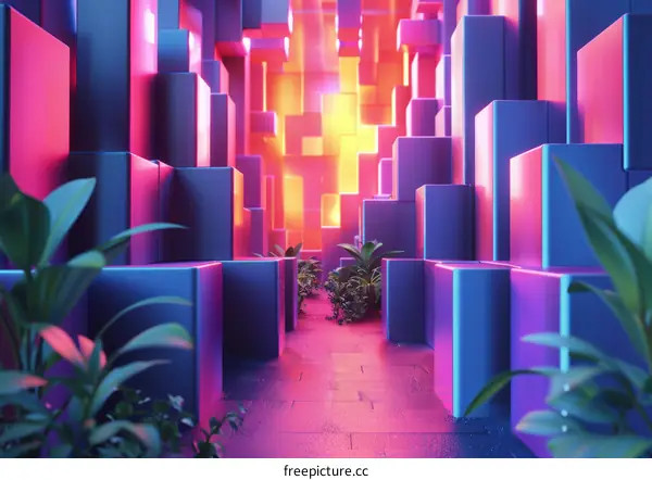 Surreal Glowing City