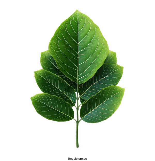 [Transparent Background PNG]Close-up of Fresh Green Leaves on a Branch