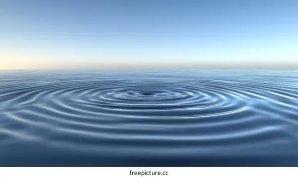 Abstract Water Ripples in Sky Blue Background