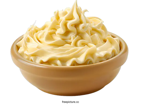 [Transparent Background PNG]Close-up of a bowl of mayonnaise