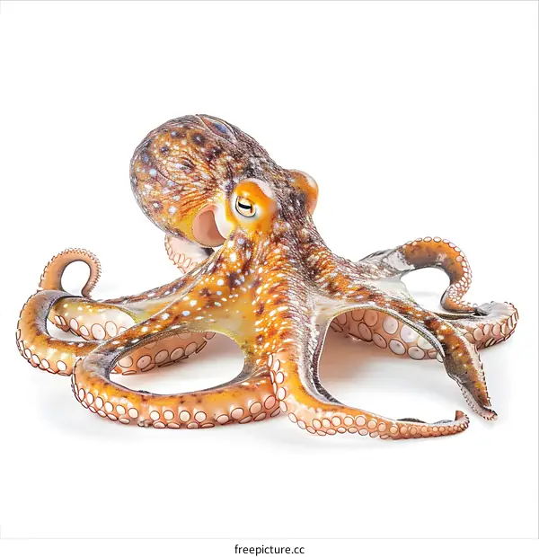 Octopus on white background