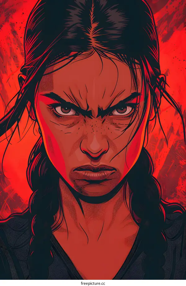 Portrait of a young woman with red hair and freckles