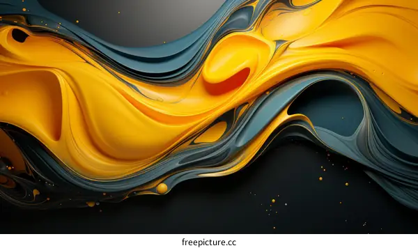 Abstract Painting in Yellow and Blue