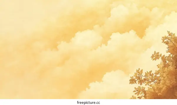 Autumnal Sky Illustration with Soft Colors