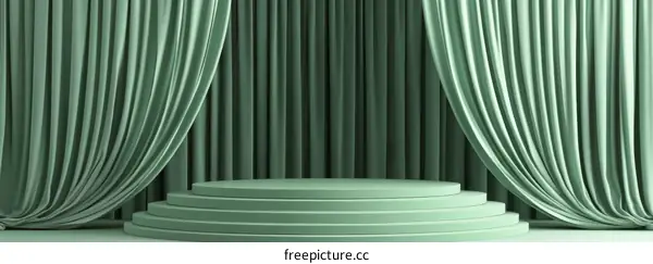 Muted Green Stage Minimalist Product Display
