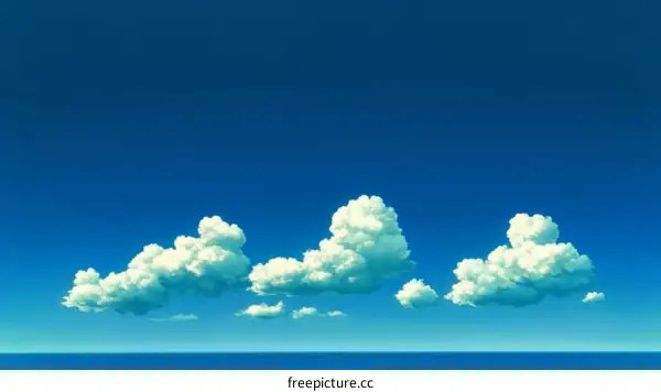 Beautiful Summer Sky with Fluffy Clouds