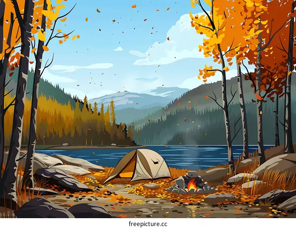 Autumn Camping in the Forest