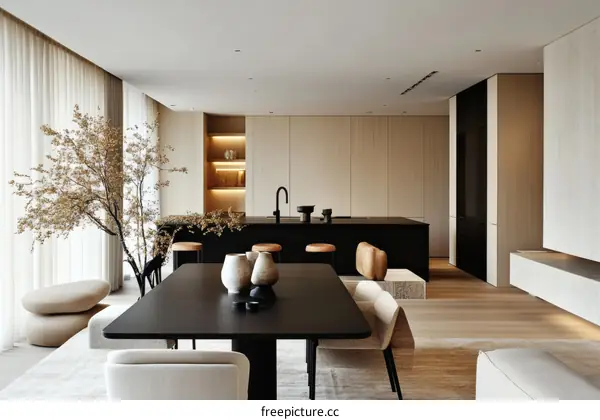 Modern Minimalist Kitchen Dining Area Design