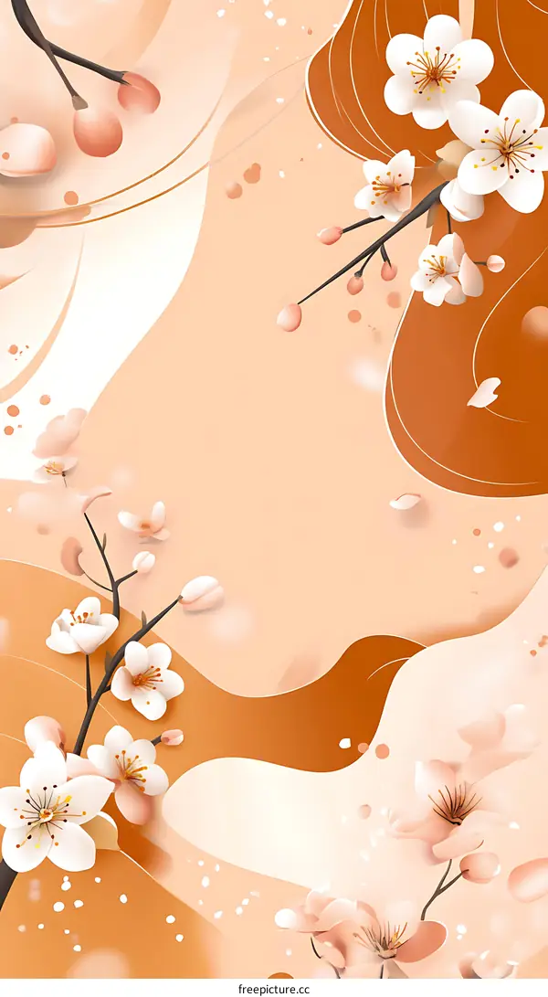 Peach Blossom Floral Abstract Background