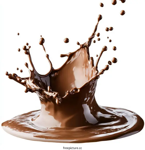 Chocolate Splash Isolated on White Background