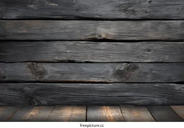 Dark Aged Wooden Plank Wall Background