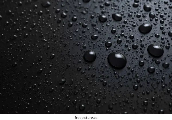 Water Droplets on a Dark Surface