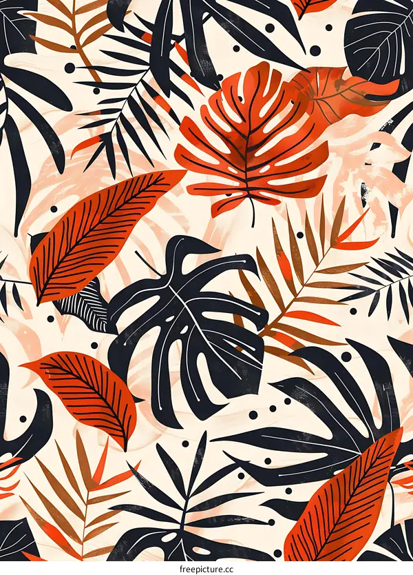 Tropical Leaves Pattern Design Abstract Background