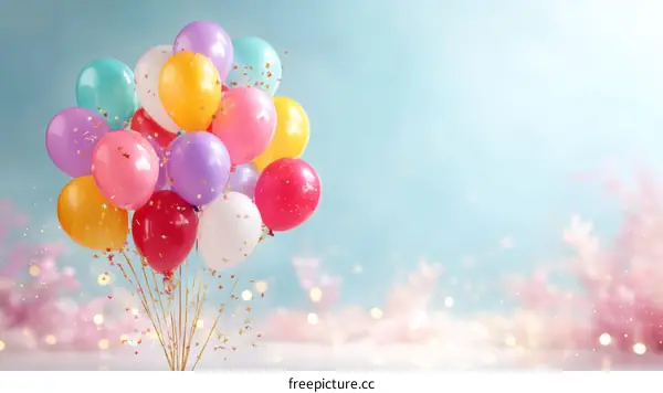 Colorful Bunch of Balloons for a Celebration