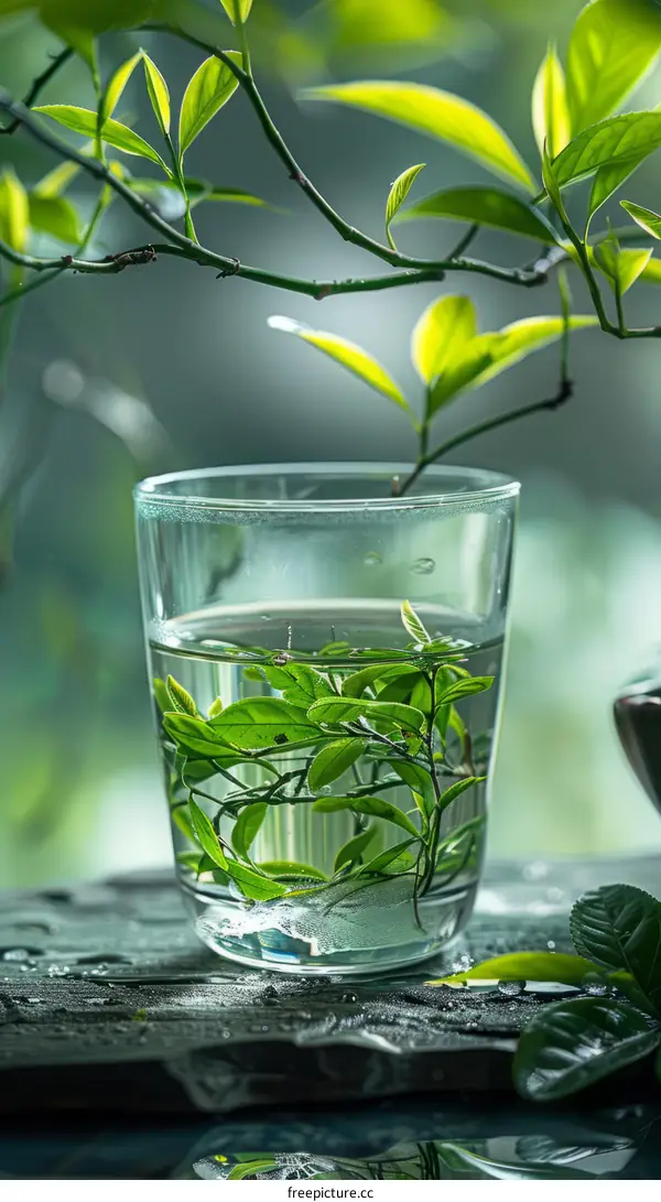 Green Tea Leaves Infused Water