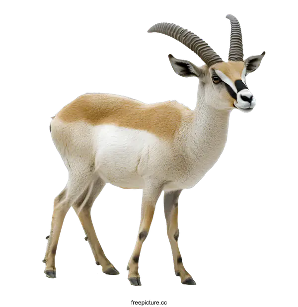 [Transparent Background PNG]White Tailed Antelope Standing On White Background