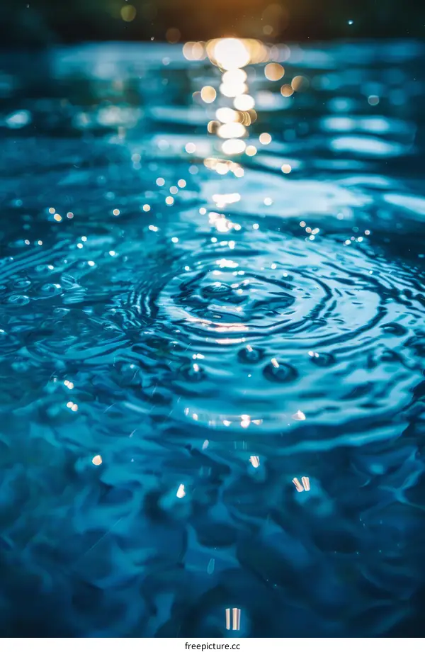 Water surface with ripples and glints of sunlight