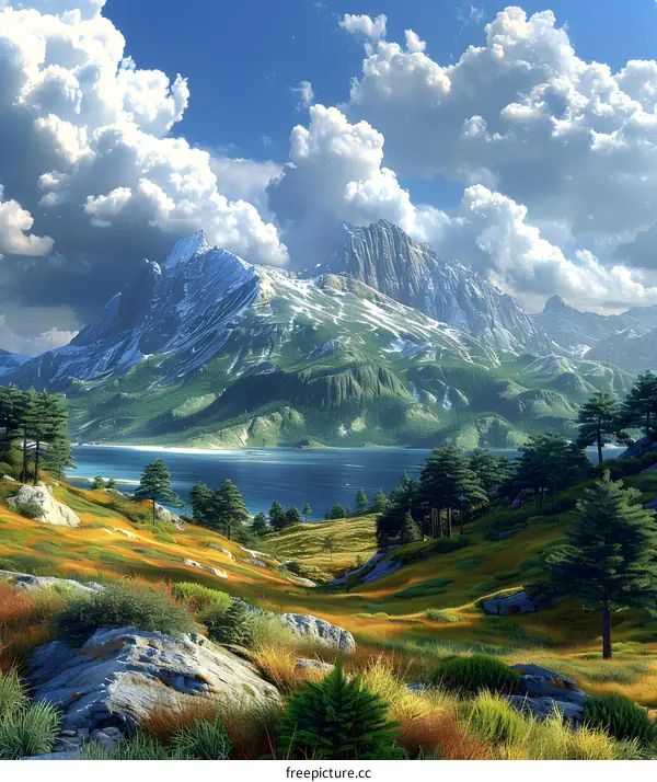 mountain lake landscape