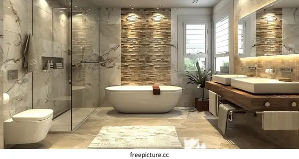 Modern Luxury Bathroom Design Illustration